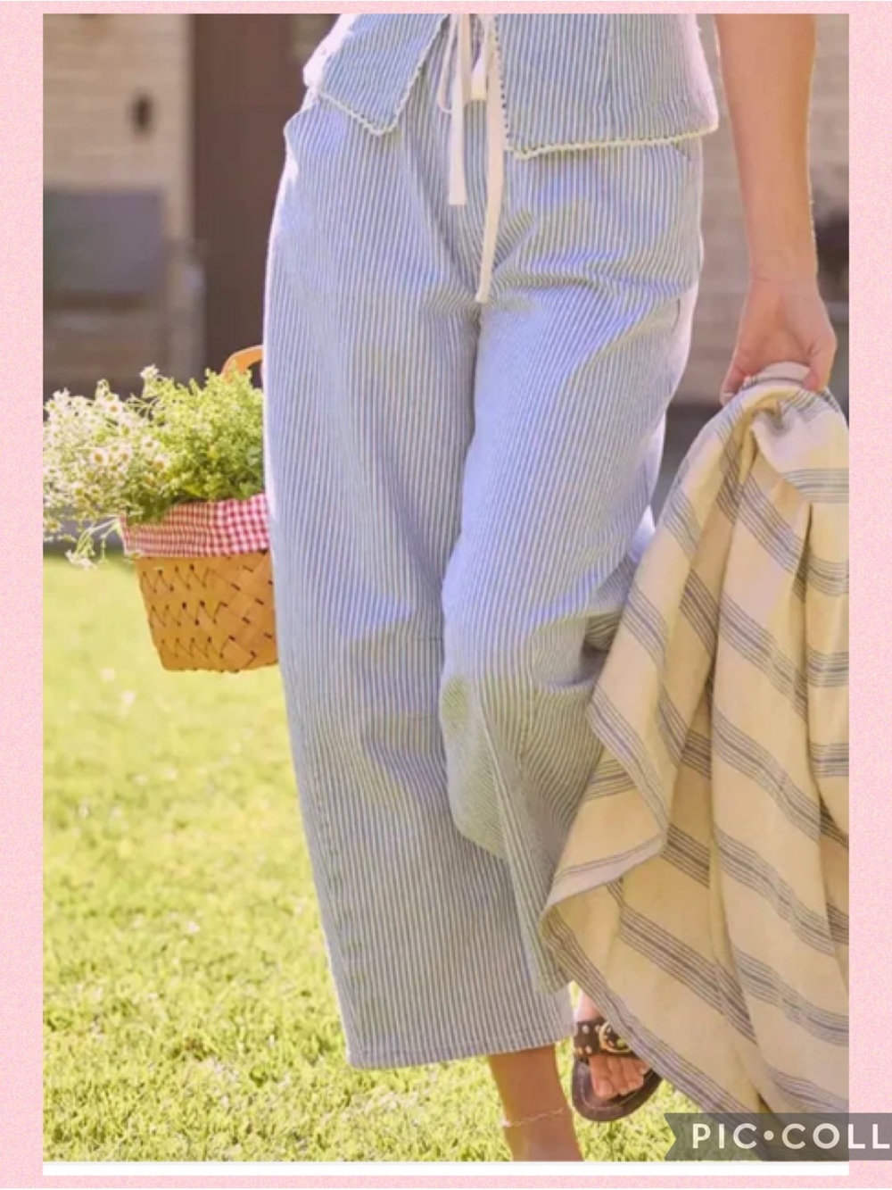 💖SKIES ARE BLUE Pinstripe High Rise Barrel Leg Pants💖